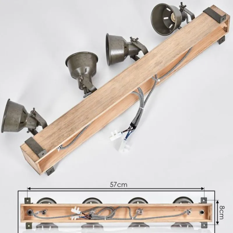 Lampes Industrielles-hofstein Plafonnier Pehefito Écru, Noir, 4 lumières