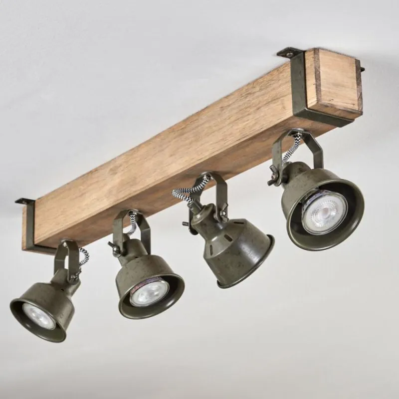 Lampes Industrielles-hofstein Plafonnier Pehefito Écru, Noir, 4 lumières