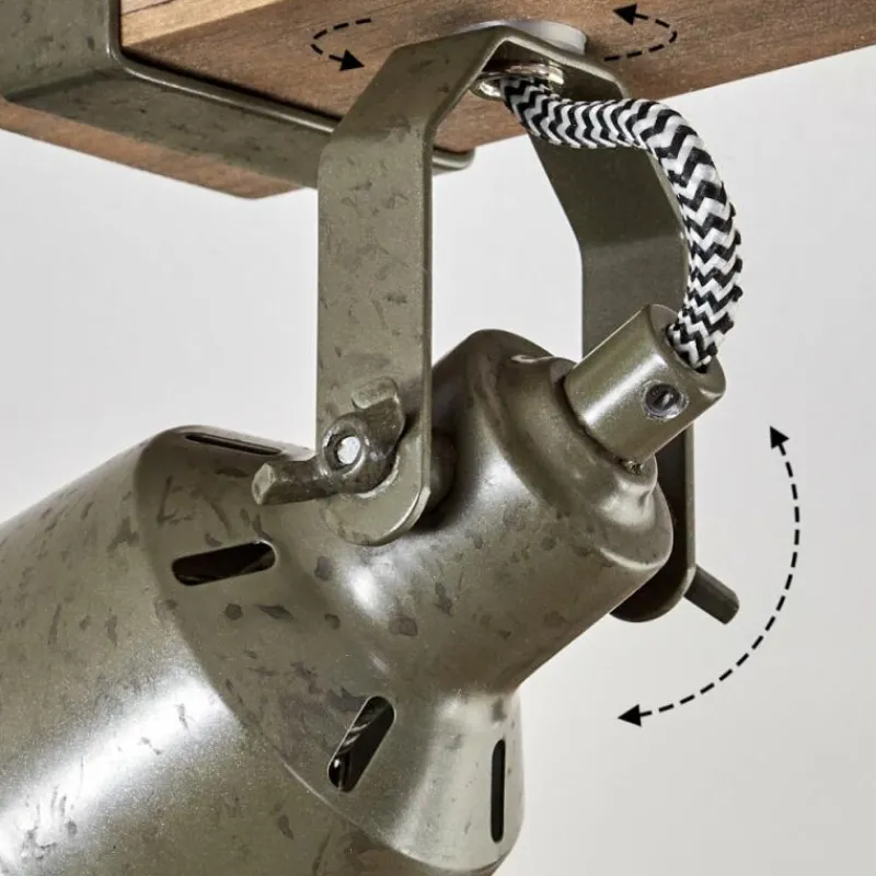 Lampes Industrielles-hofstein Plafonnier Pehefito Écru, Noir, 6 lumières