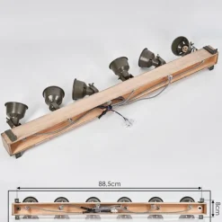 Lampes Industrielles-hofstein Plafonnier Pehefito Écru, Noir, 6 lumières