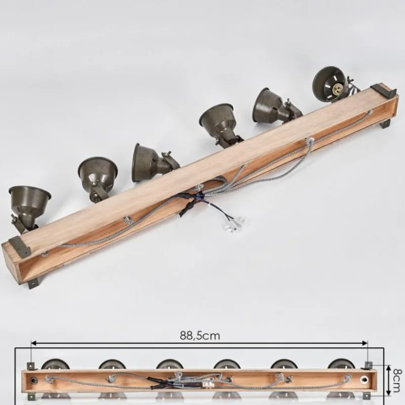 Lampes Industrielles-hofstein Plafonnier Pehefito Écru, Noir, 6 lumières