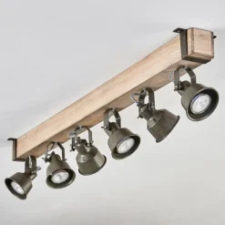 Lampes Industrielles-hofstein Plafonnier Pehefito Écru, Noir, 6 lumières