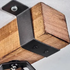 Lampes Industrielles-hofstein Plafonnier Pehefito Gris, Bois foncé, Noir, 4 lumières