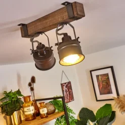 Lampes Industrielles-hofstein Plafonnier Pehefito Noir, 2 lumières