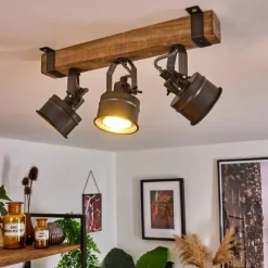 Lampes Industrielles-hofstein Plafonnier Pehefito Noir, 3 lumières