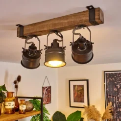 Lampes Industrielles-hofstein Plafonnier Pehefito Noir, 3 lumières