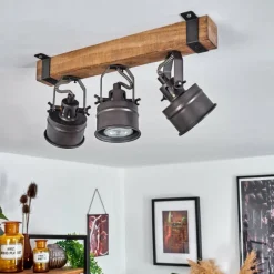 Lampes Industrielles-hofstein Plafonnier Pehefito Noir, 3 lumières