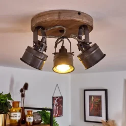 Lampes Industrielles-hofstein Plafonnier Pehefito Noir, 3 lumières