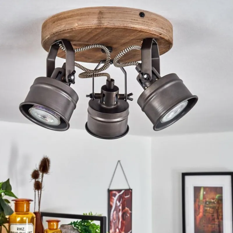 Lampes Industrielles-hofstein Plafonnier Pehefito Noir, 3 lumières