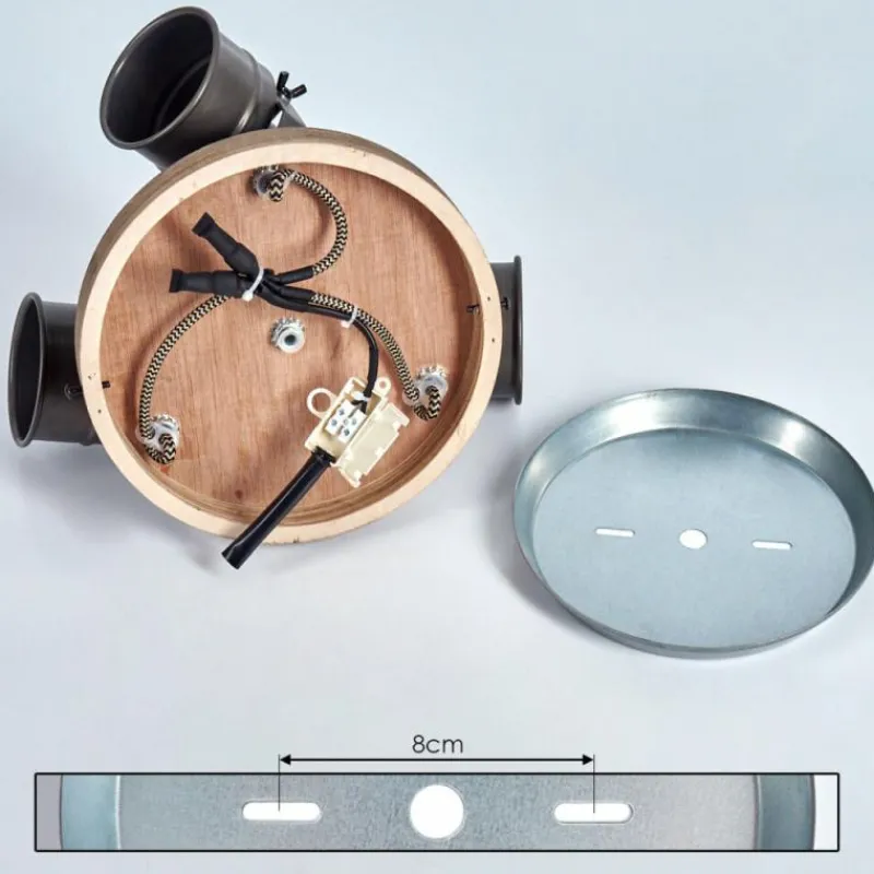 Lampes Industrielles-hofstein Plafonnier Pehefito Noir, 3 lumières