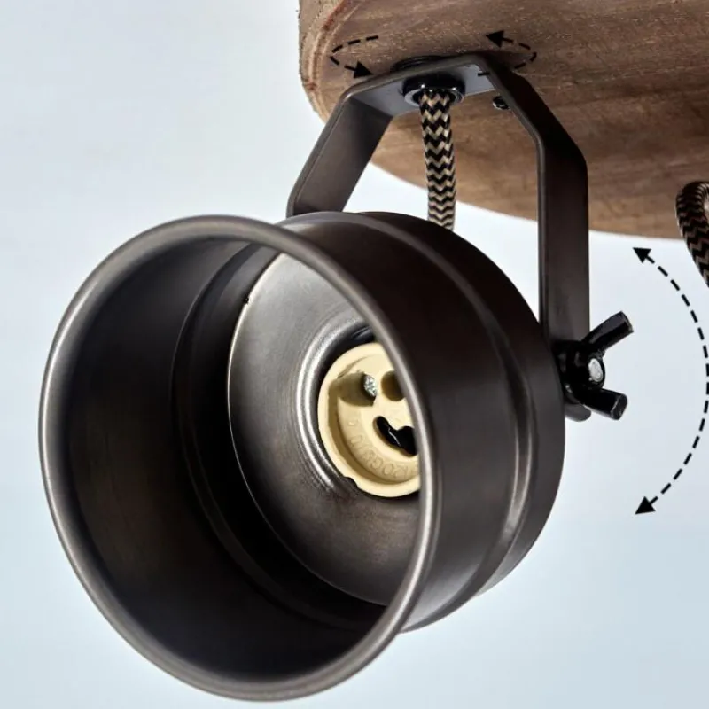 Lampes Industrielles-hofstein Plafonnier Pehefito Noir, 3 lumières