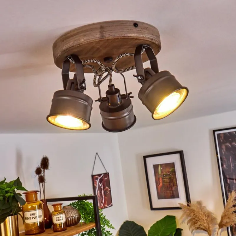 Lampes Industrielles-hofstein Plafonnier Pehefito Noir, 3 lumières