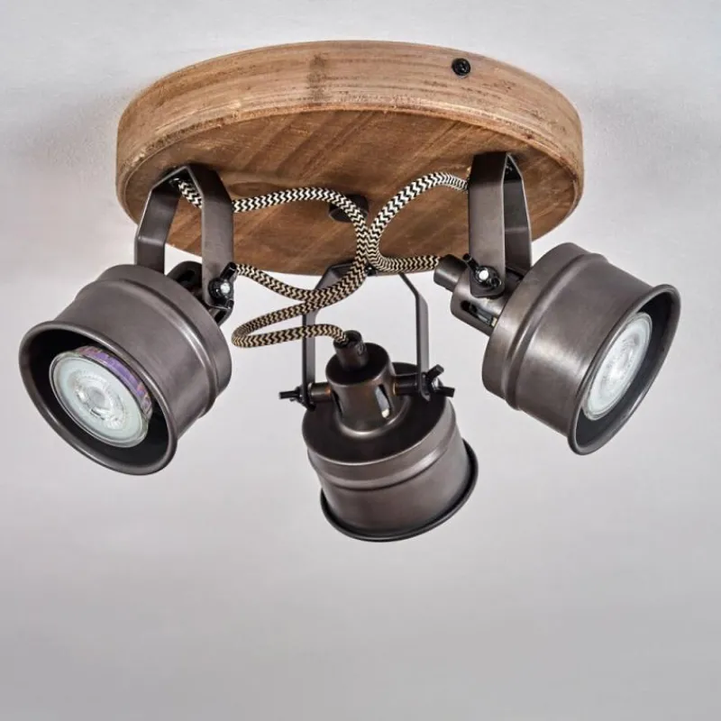 Lampes Industrielles-hofstein Plafonnier Pehefito Noir, 3 lumières