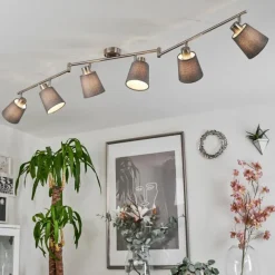 Lampes En Tissu-hofstein Plafonnier Peralonso Nickel mat, 6 lumières