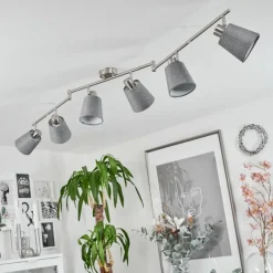 Lampes En Tissu-hofstein Plafonnier Peralonso Nickel mat, 6 lumières