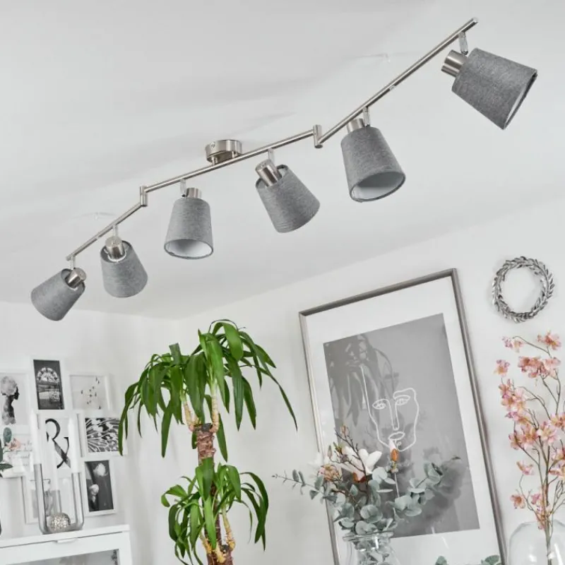 Lampes En Tissu-hofstein Plafonnier Peralonso Nickel mat, 6 lumières