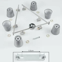 Lampes En Tissu-hofstein Plafonnier Peralonso Nickel mat, 6 lumières