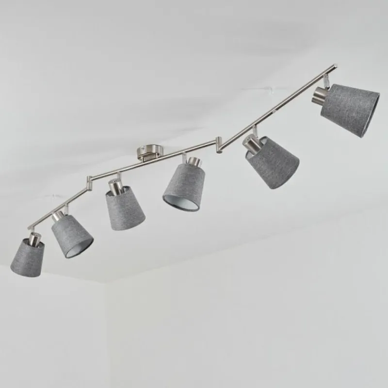 Lampes En Tissu-hofstein Plafonnier Peralonso Nickel mat, 6 lumières