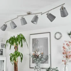 Lampes En Tissu-hofstein Plafonnier Peralonso Nickel mat, 6 lumières