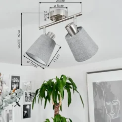 Lampes En Tissu-hofstein Plafonnier Peralonso Nickel mat, 2 lumières