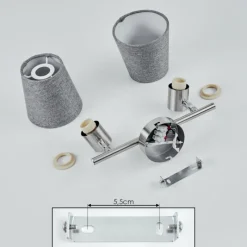 Lampes En Tissu-hofstein Plafonnier Peralonso Nickel mat, 2 lumières