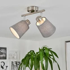 Lampes En Tissu-hofstein Plafonnier Peralonso Nickel mat, 2 lumières