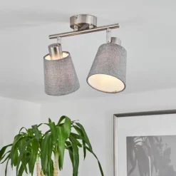 Lampes En Tissu-hofstein Plafonnier Peralonso Nickel mat, 2 lumières