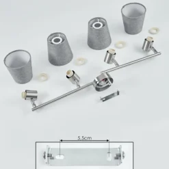 Lampes En Tissu-hofstein Plafonnier Peralonso Nickel mat, 4 lumières