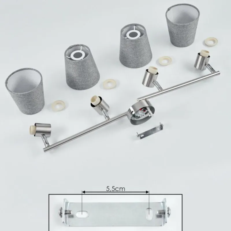 Lampes En Tissu-hofstein Plafonnier Peralonso Nickel mat, 4 lumières