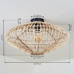 Style Boho-Chic-hofstein Plafonnier Peretola Noir, 1 lumière