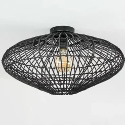 Style Boho-Chic-hofstein Plafonnier Peretola Noir, 1 lumière