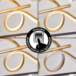 Lampes Dorées-hofstein Plafonnier Pericos LED Or, Noir, 4 lumières