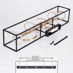 Lampes Dorées-hofstein Plafonnier Pericos LED Or, Noir, 4 lumières