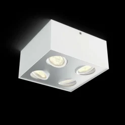 Luminaires Philips Plafonnier Philips Box LED Blanc, 4 lumières* Éclairage Led