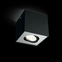 Luminaires Philips Plafonnier Philips Box LED Noir, 1 lumière* Spots Et Projecteurs