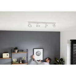 Luminaires Philips Plafonnier Philips Clockwork LED Blanc, 4 lumières* Spots Et Projecteurs