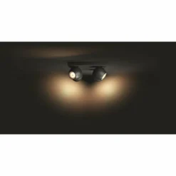 Luminaires Philips Plafonnier Philips Hue Buckram LED Noir, 4 lumières, Télécommandes