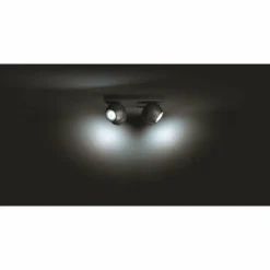Luminaires Philips Plafonnier Philips Hue Buckram LED Noir, 4 lumières, Télécommandes