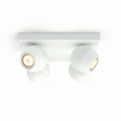 Luminaires Philips Plafonnier Philips Hue Buckram LED Blanc, 4 lumières, Télécommandes