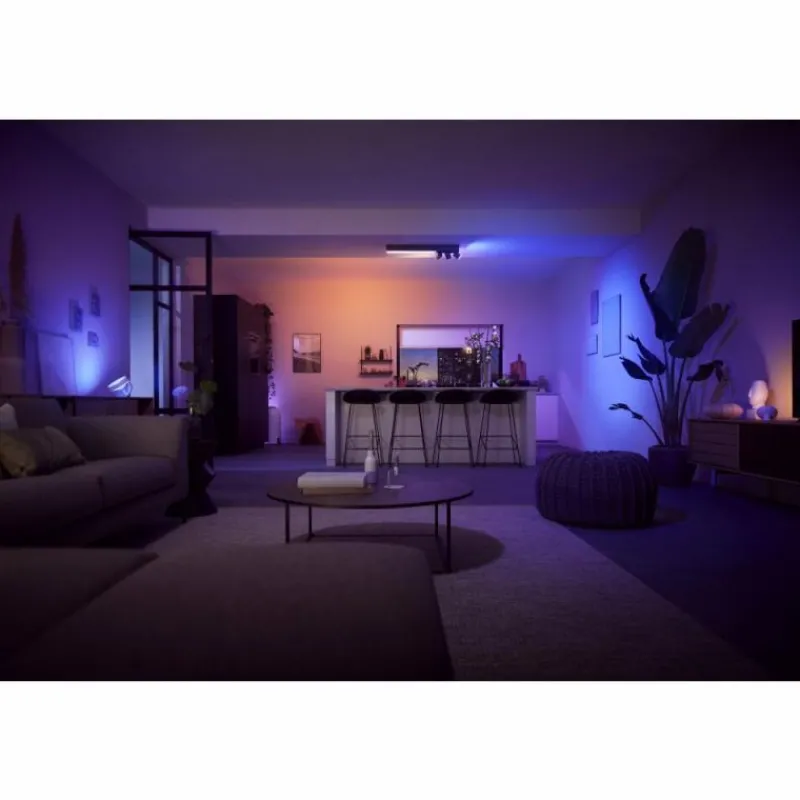Luminaires Philips Plafonnier Philips HUE Centris LED Noir, 3 lumières, Changeur de couleurs