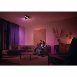 Luminaires Philips Plafonnier Philips HUE Centris LED Noir, 3 lumières, Changeur de couleurs