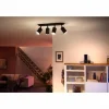 Luminaires Philips Plafonnier Philips Hue Fugato LED Noir, 4 lumières, Changeur de couleurs