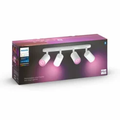 Luminaires Philips Plafonnier Philips Hue Fugato LED Blanc, 4 lumières, Changeur de couleurs