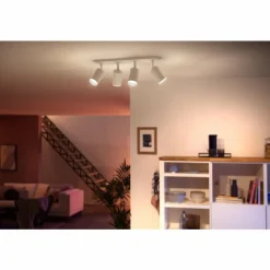 Luminaires Philips Plafonnier Philips Hue Fugato LED Blanc, 4 lumières, Changeur de couleurs
