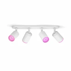 Luminaires Philips Plafonnier Philips Hue Fugato LED Blanc, 4 lumières, Changeur de couleurs