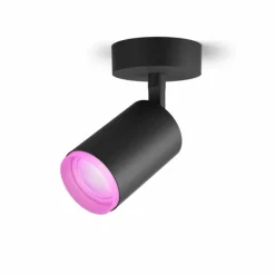 Luminaires Philips Plafonnier Philips Hue Fugato LED Noir, 1 lumière, Changeur de couleurs