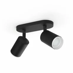 Luminaires Philips Plafonnier Philips Hue Fugato LED Noir, 2 lumières, Changeur de couleurs
