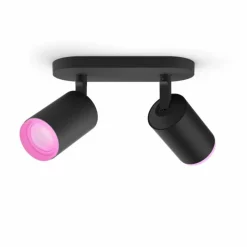 Luminaires Philips Plafonnier Philips Hue Fugato LED Noir, 2 lumières, Changeur de couleurs