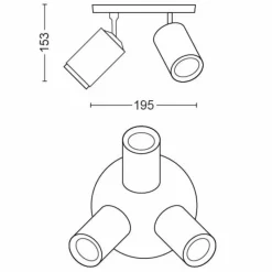 Luminaires Philips Plafonnier Philips Hue Fugato LED Blanc, 3 lumières, Changeur de couleurs
