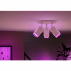 Luminaires Philips Plafonnier Philips Hue Fugato LED Blanc, 3 lumières, Changeur de couleurs